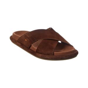 Santoni Suede Sandal, Brown